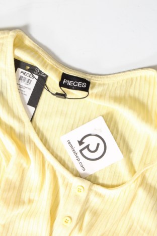 Γυναικείο αμάνικο μπλουζάκι Pieces, Μέγεθος L, Χρώμα Κίτρινο, Τιμή 5,57 €