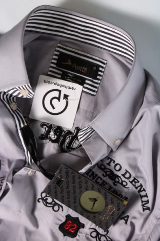 Ανδρικό πουκάμισο Pontto, Μέγεθος S, Χρώμα Γκρί, Τιμή 44,54 €