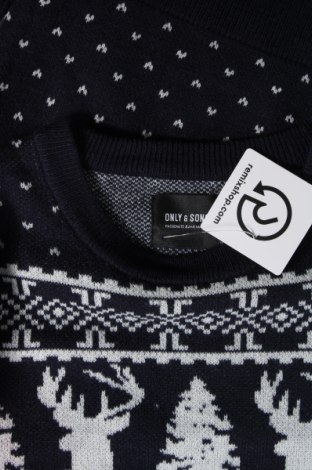 Ανδρικό πουλόβερ Only & Sons, Μέγεθος M, Χρώμα Μπλέ, Τιμή 9,01 €