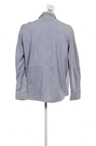 Ανδρικό δερμάτινο μπουφάν Selected Homme, Μέγεθος L, Χρώμα Μπλέ, Τιμή 112,83 €