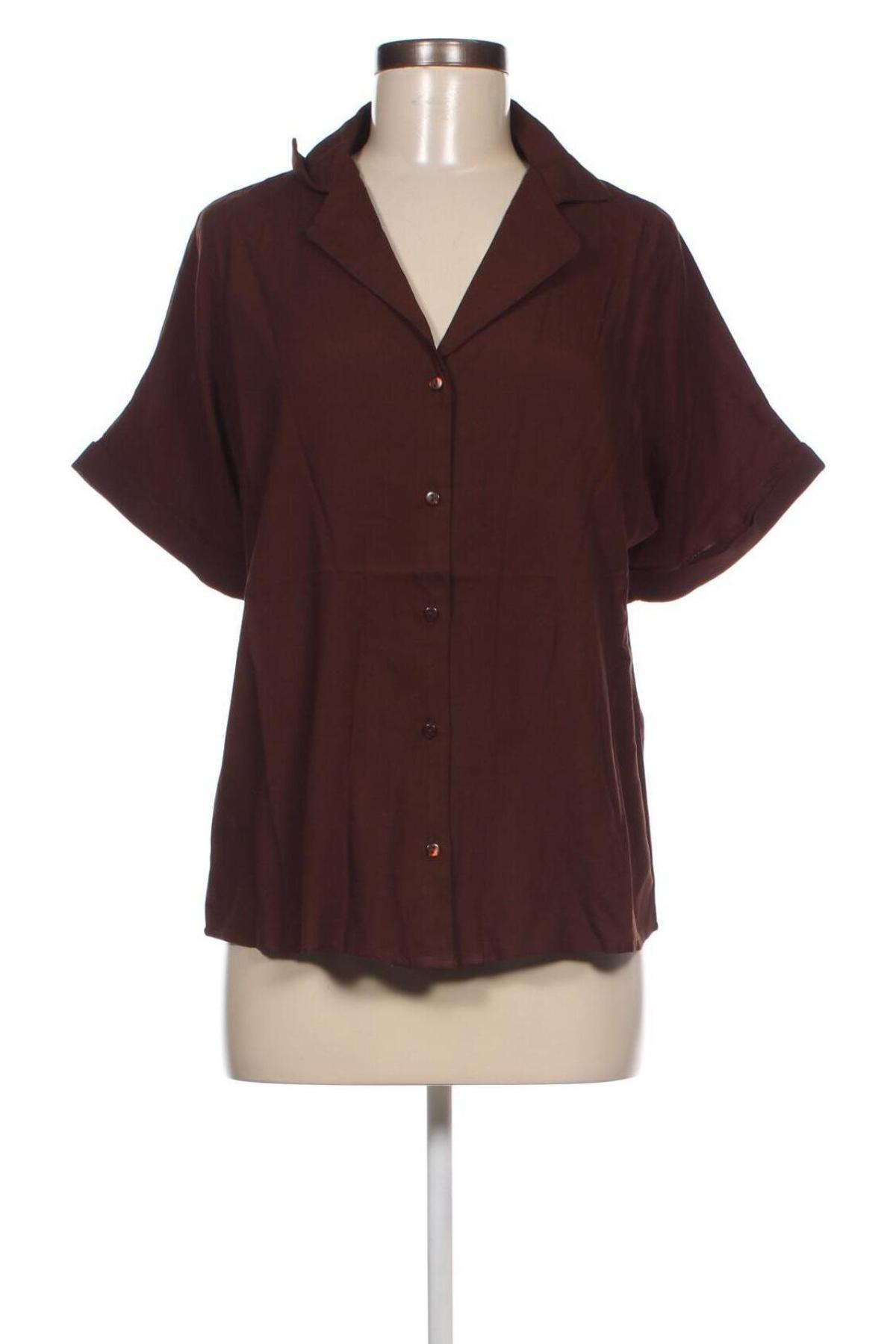 Γυναικείο πουκάμισο Pieces, Μέγεθος M, Χρώμα Καφέ, Τιμή 6,80 €