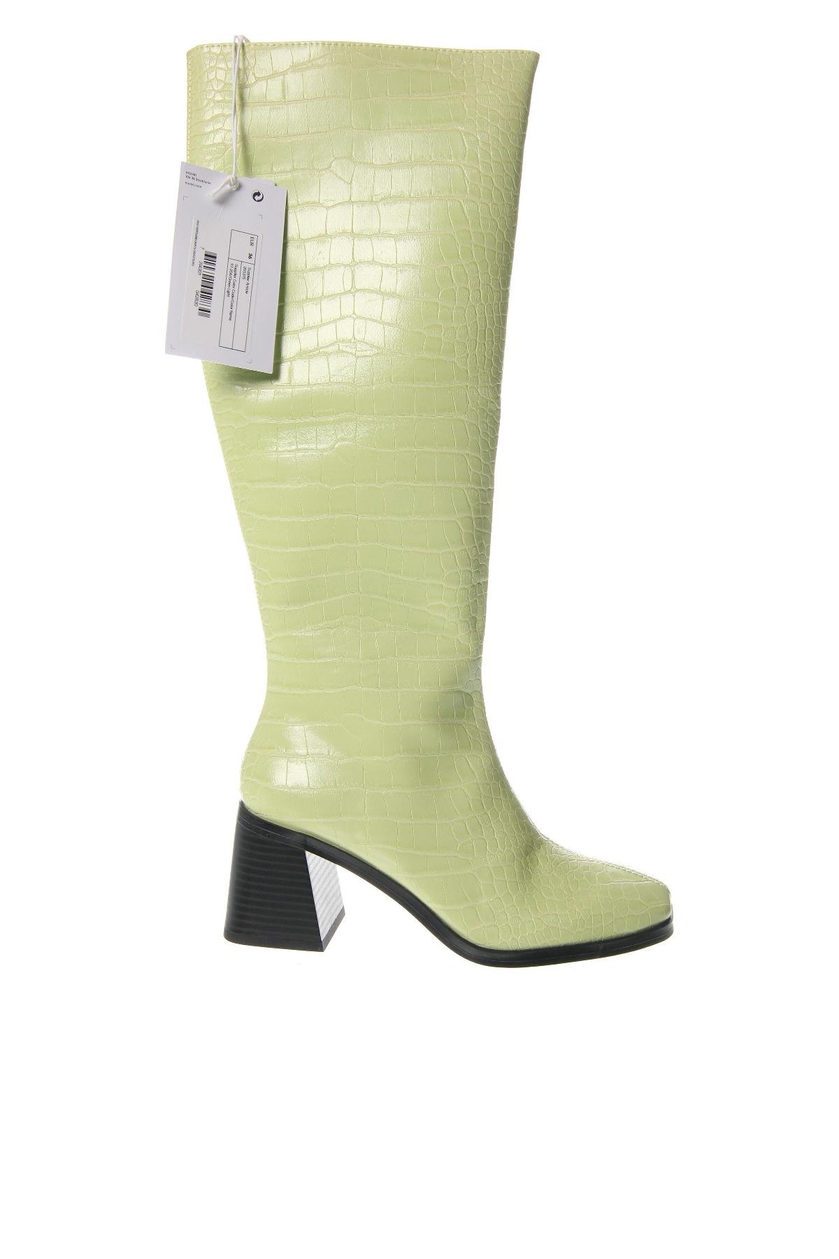 Γυναικείες μπότες Monki, Μέγεθος 36, Χρώμα Πράσινο, Τιμή 26,44 €