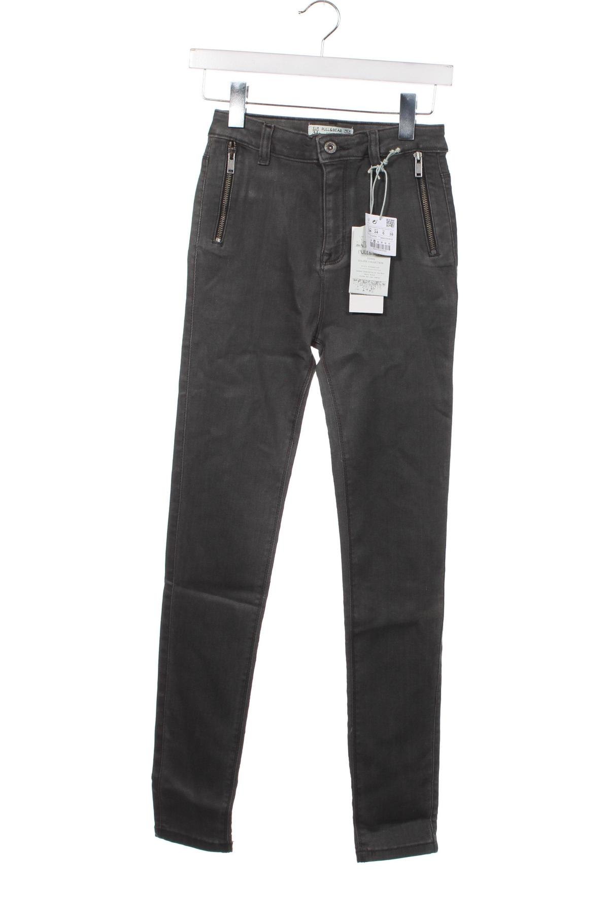 Damskie jeansy Pull&Bear, Rozmiar XS, Kolor Szary, Cena 33,10 zł