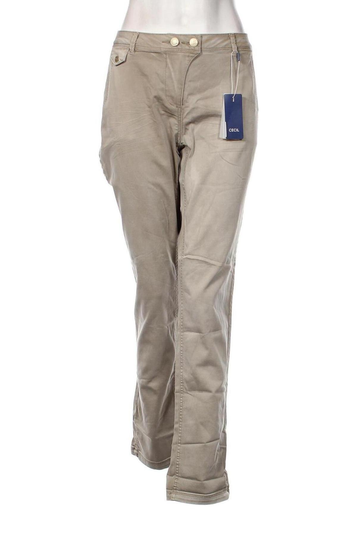 Pantaloni de femei Cecil, Mărime XL, Culoare Bej, Preț 286,18 Lei
