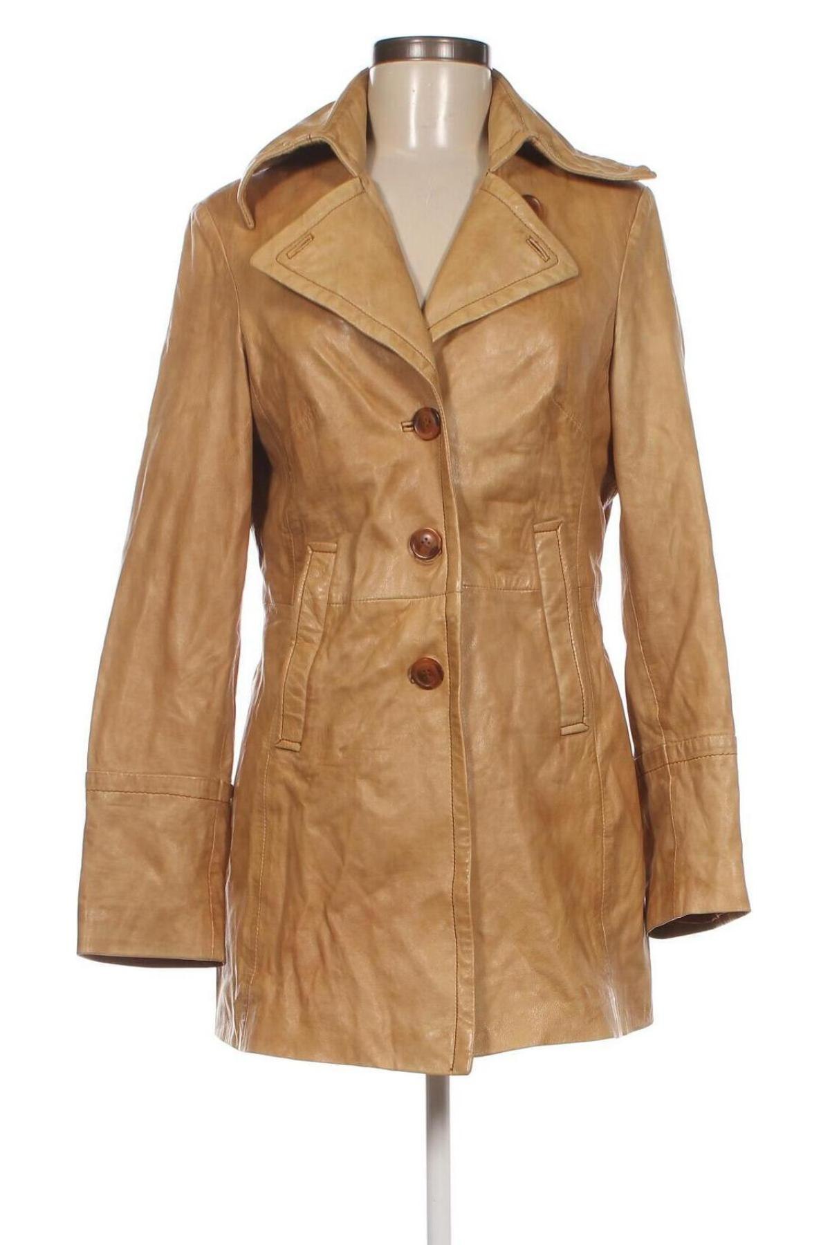 Damen Lederjacke, Größe M, Farbe Beige, Preis 74,46 €