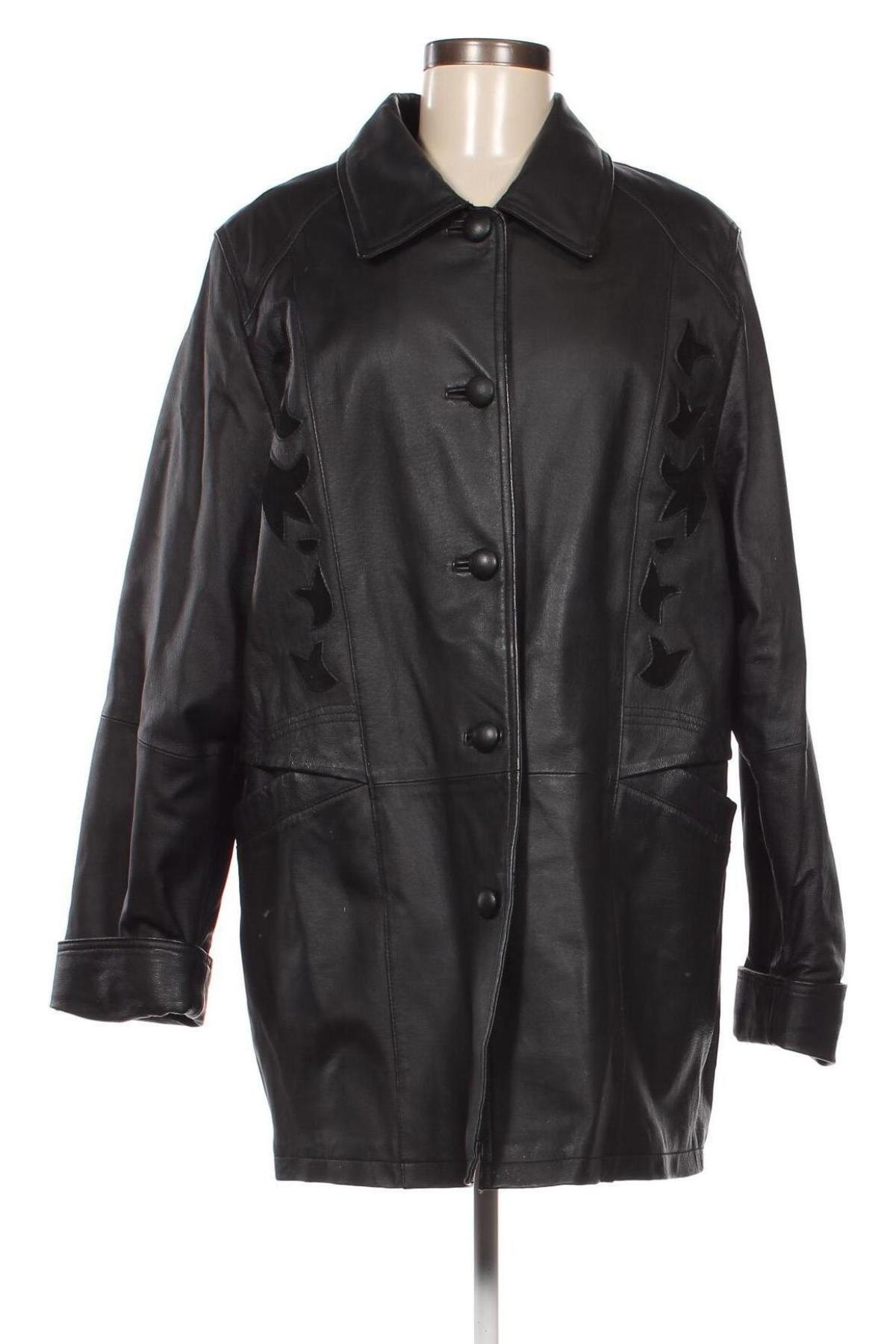 Γυναικείο δερμάτινο μπουφάν, Μέγεθος XL, Χρώμα Μαύρο, Τιμή 16,55 €