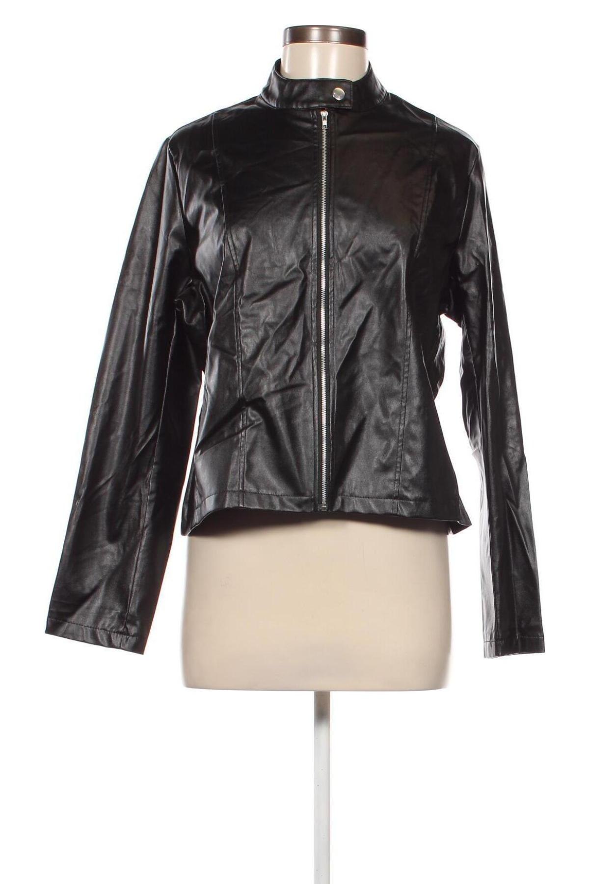 Damen Lederjacke, Größe M, Farbe Schwarz, Preis 15,35 €