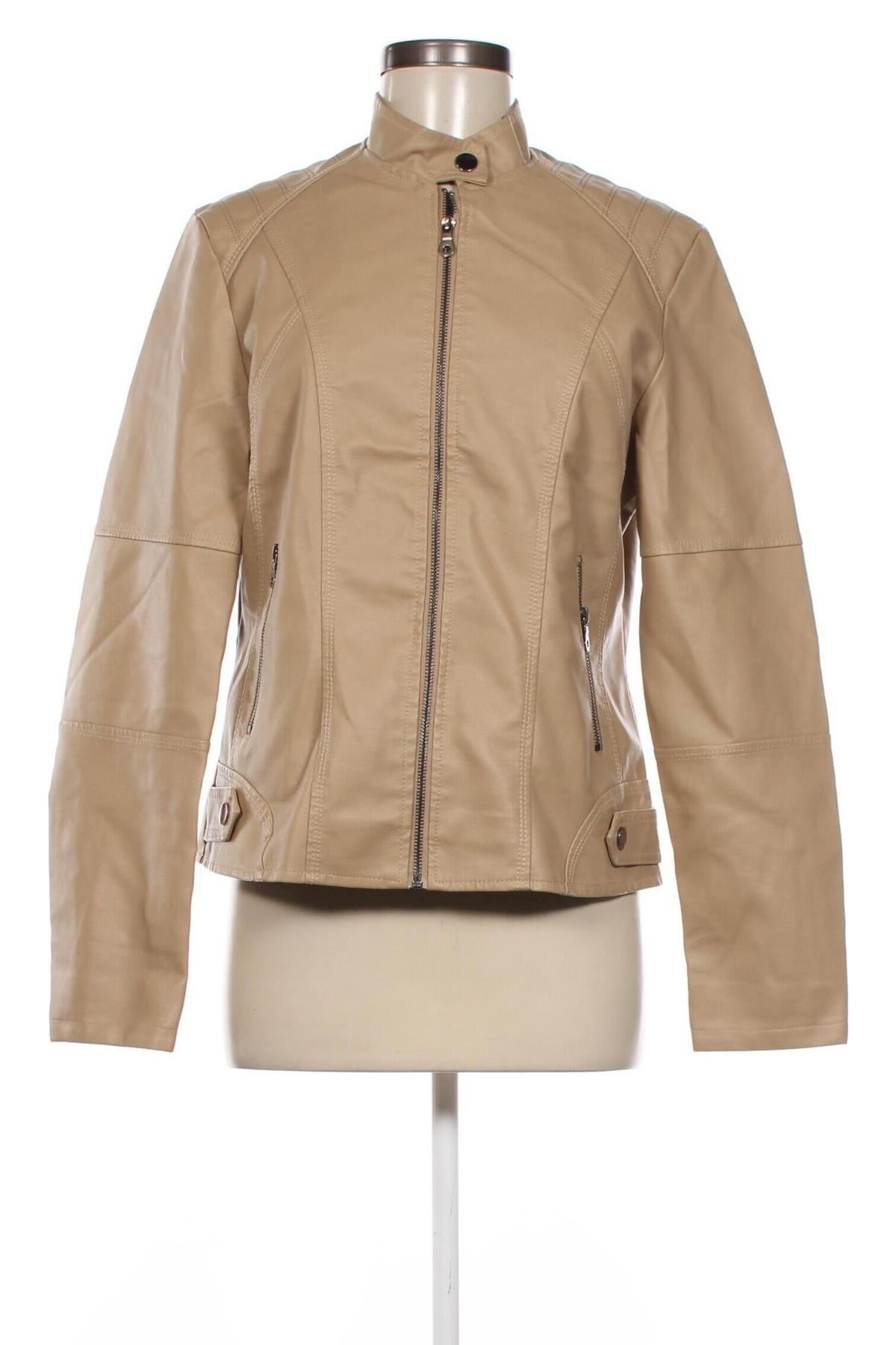 Dámska kožená bunda , Veľkosť L, Farba Béžová, Cena  18,06 €