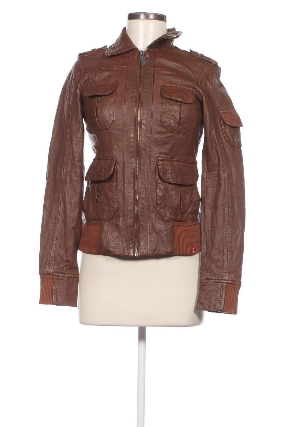Dámska kožená bunda  Edc By Esprit, Veľkosť S, Farba Hnedá, Cena  9,61 €