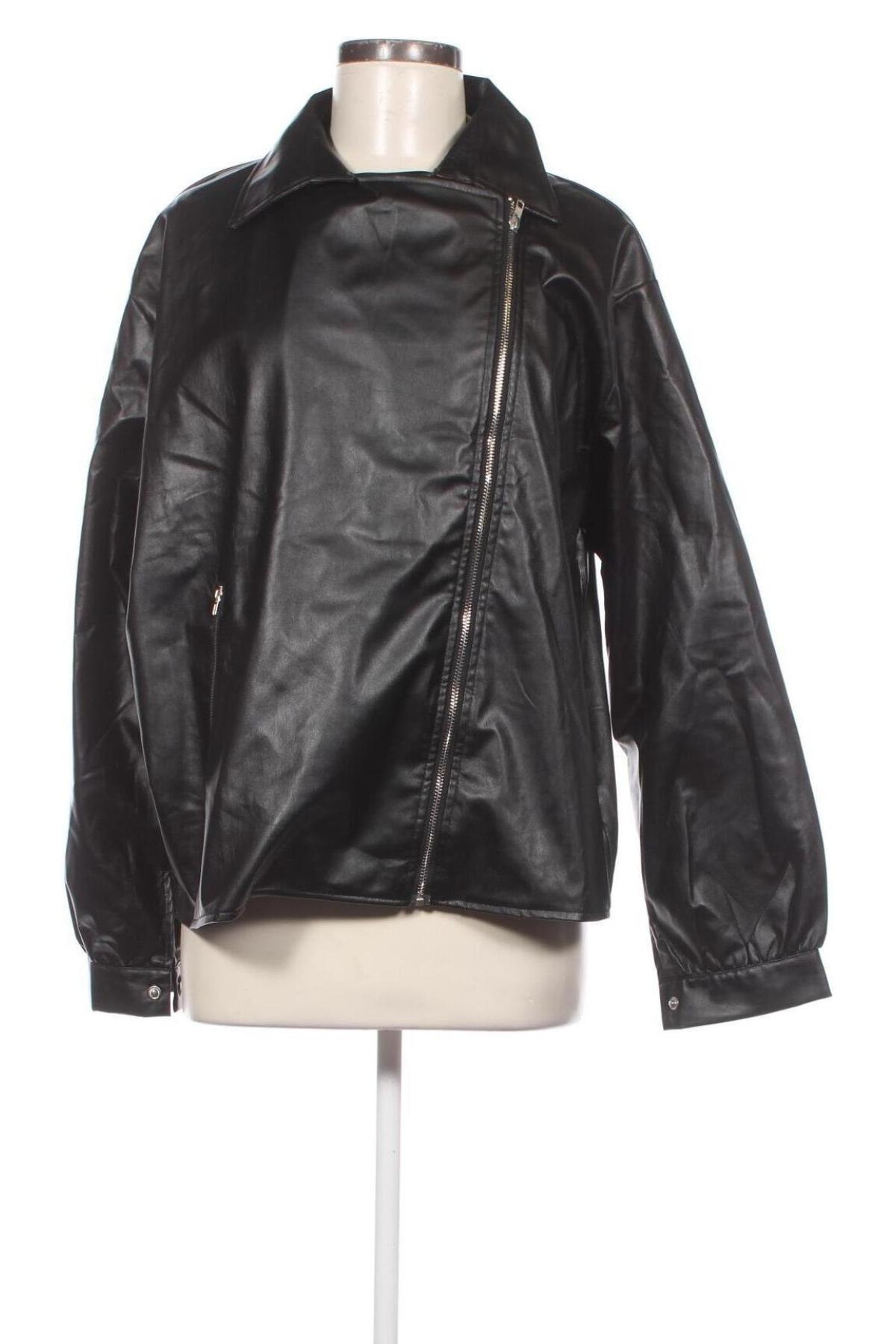 Γυναικείο δερμάτινο μπουφάν SHEIN, Μέγεθος XL, Χρώμα Μαύρο, Τιμή 16,67 €