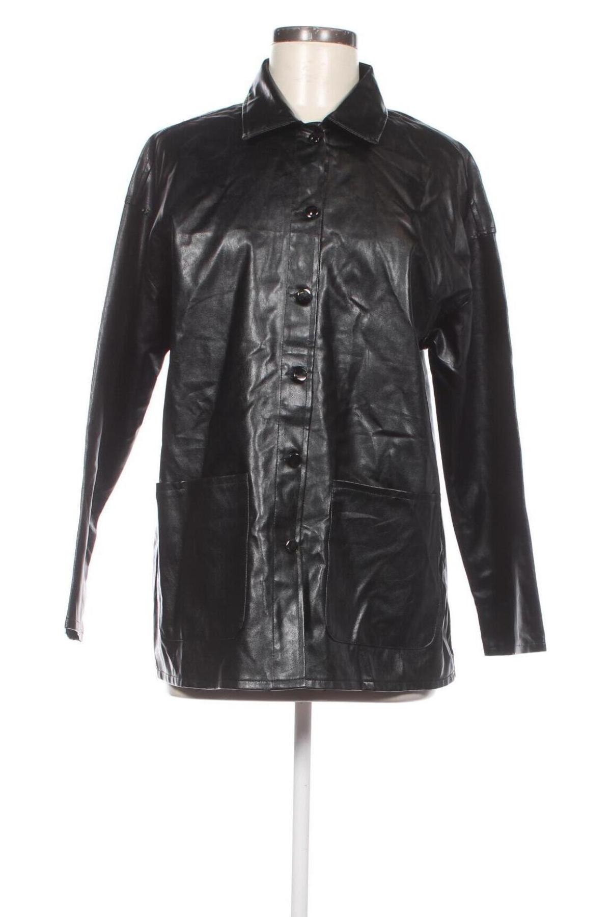 Dámská kožená bunda  SHEIN, Velikost XS, Barva Černá, Cena  281,00 Kč