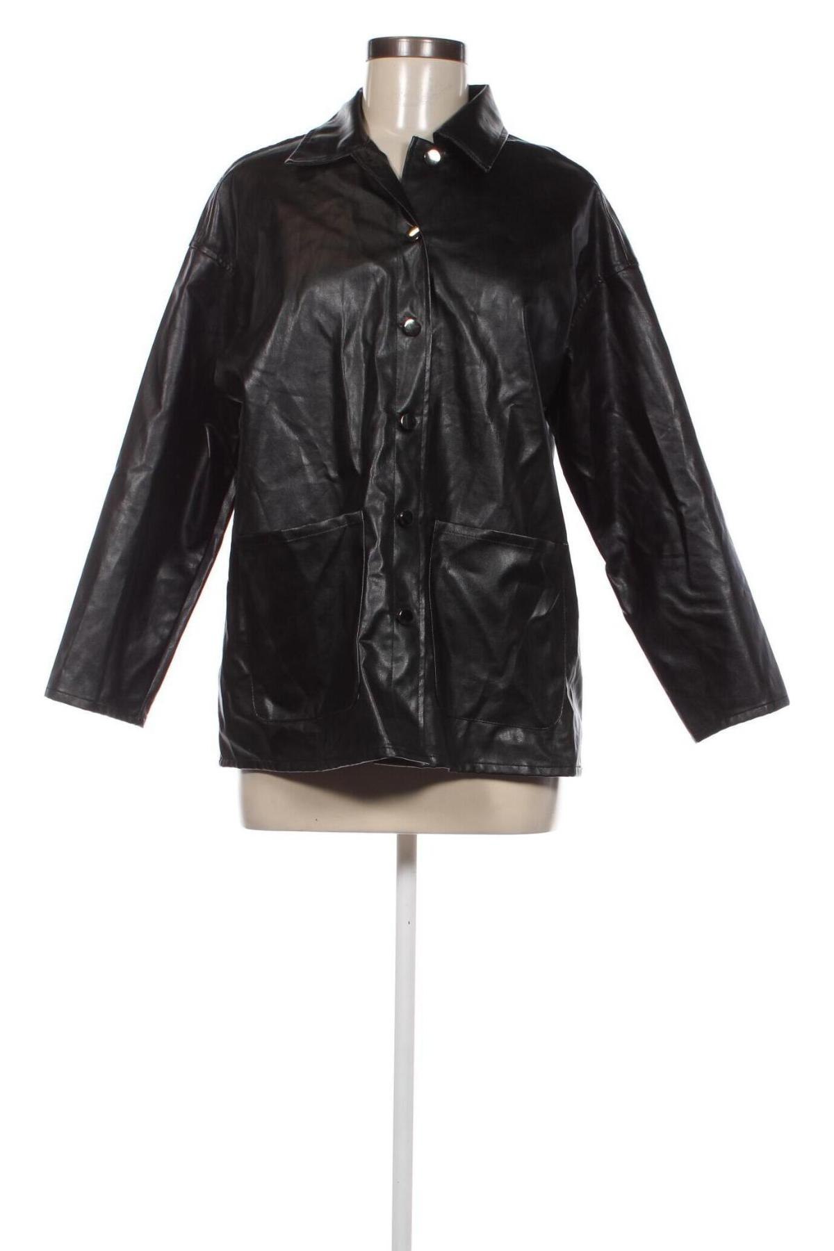 Γυναικείο δερμάτινο μπουφάν SHEIN, Μέγεθος XXS, Χρώμα Μαύρο, Τιμή 10,31 €