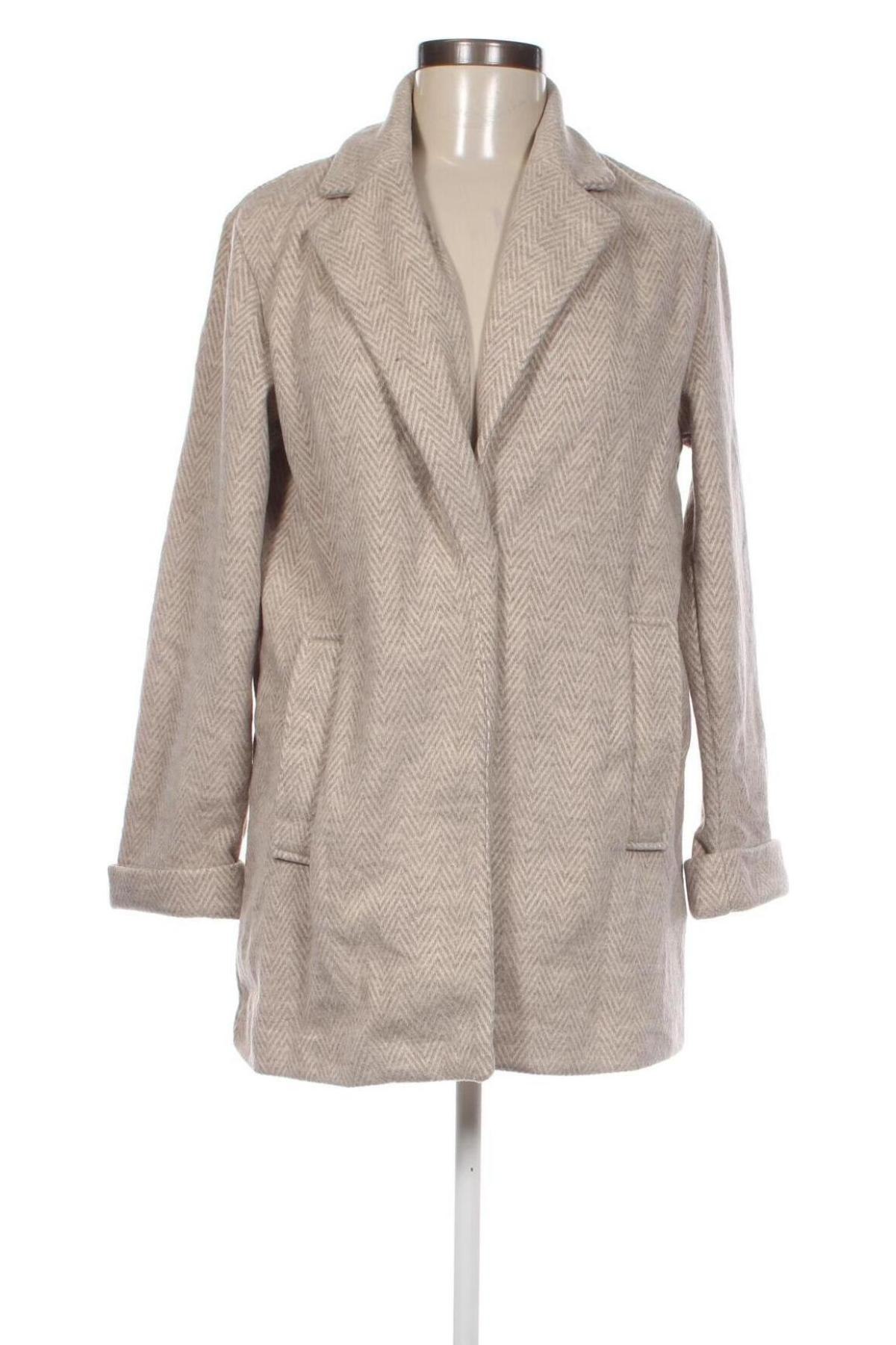 Дамско палто Bershka, Размер XS, Цвят Бежов, Цена 51,36 лв.
