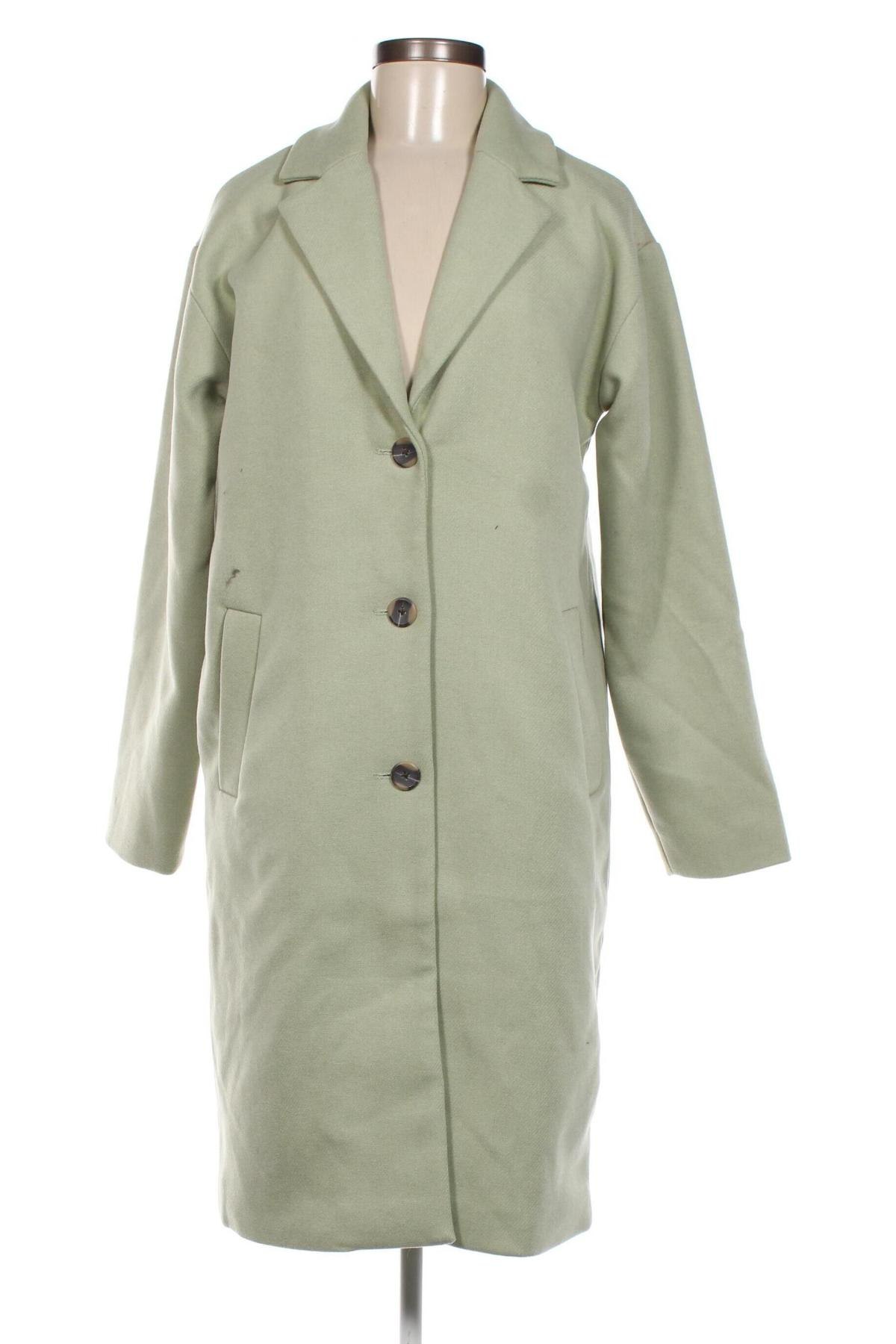 Γυναικείο παλτό Pieces, Μέγεθος M, Χρώμα Πράσινο, Τιμή 26,97 €