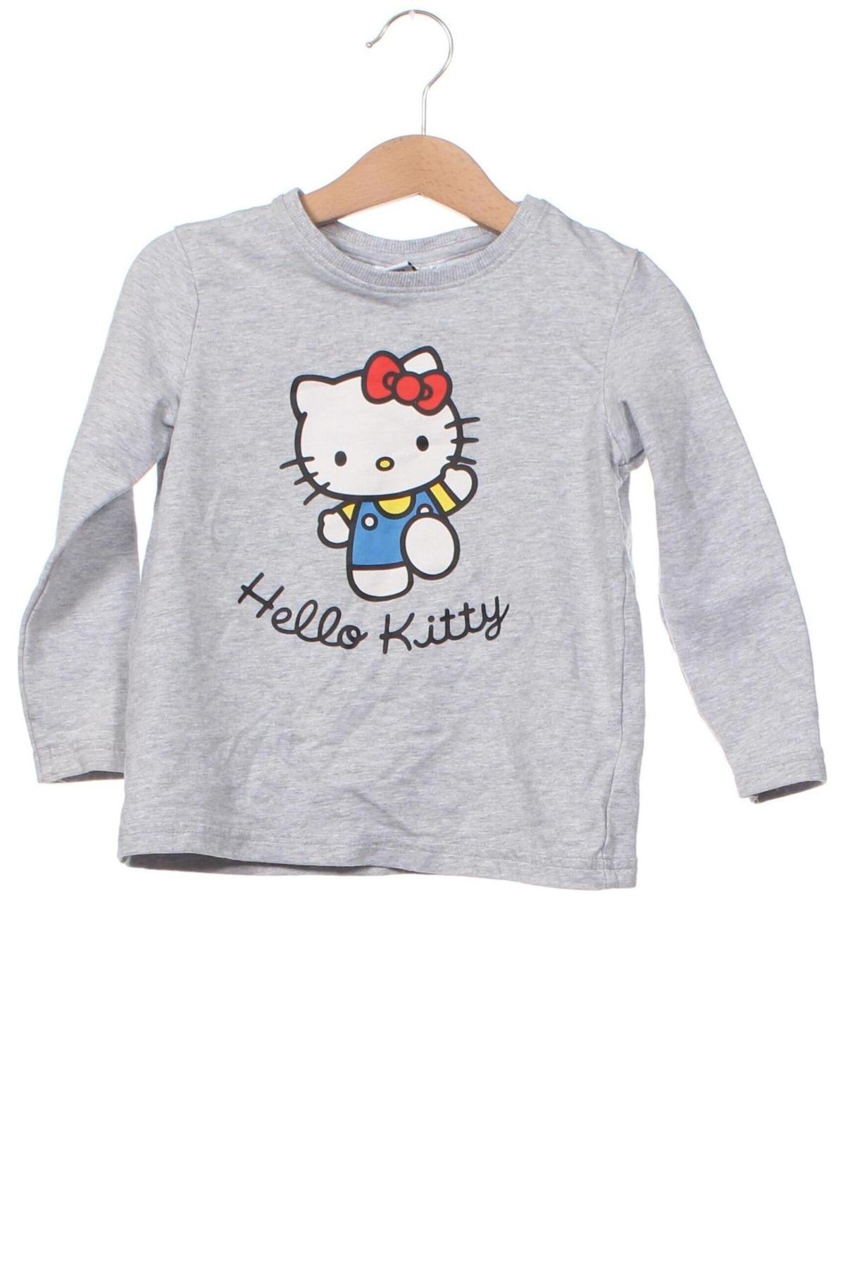 Παιδική μπλούζα Hello Kitty, Μέγεθος 3-4y/ 104-110 εκ., Χρώμα Γκρί, Τιμή 8,18 €