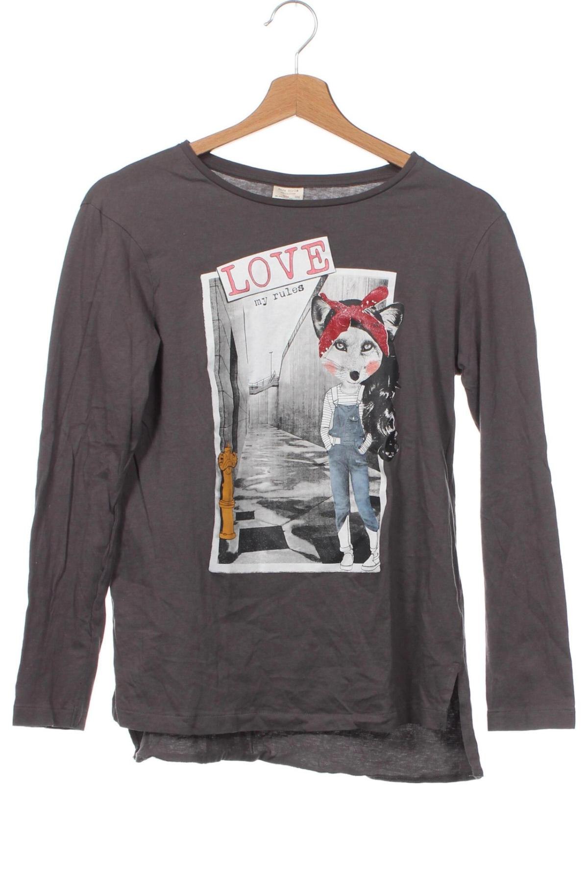 Kinder Shirt Zara, Größe 13-14y/ 164-168 cm, Farbe Grau, Preis € 2,45
