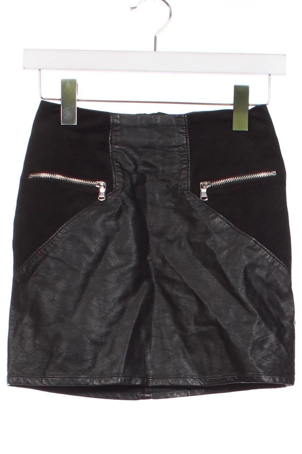 Fustă de piele H&M Divided, Mărime XS, Culoare Negru, Preț 13,35 Lei