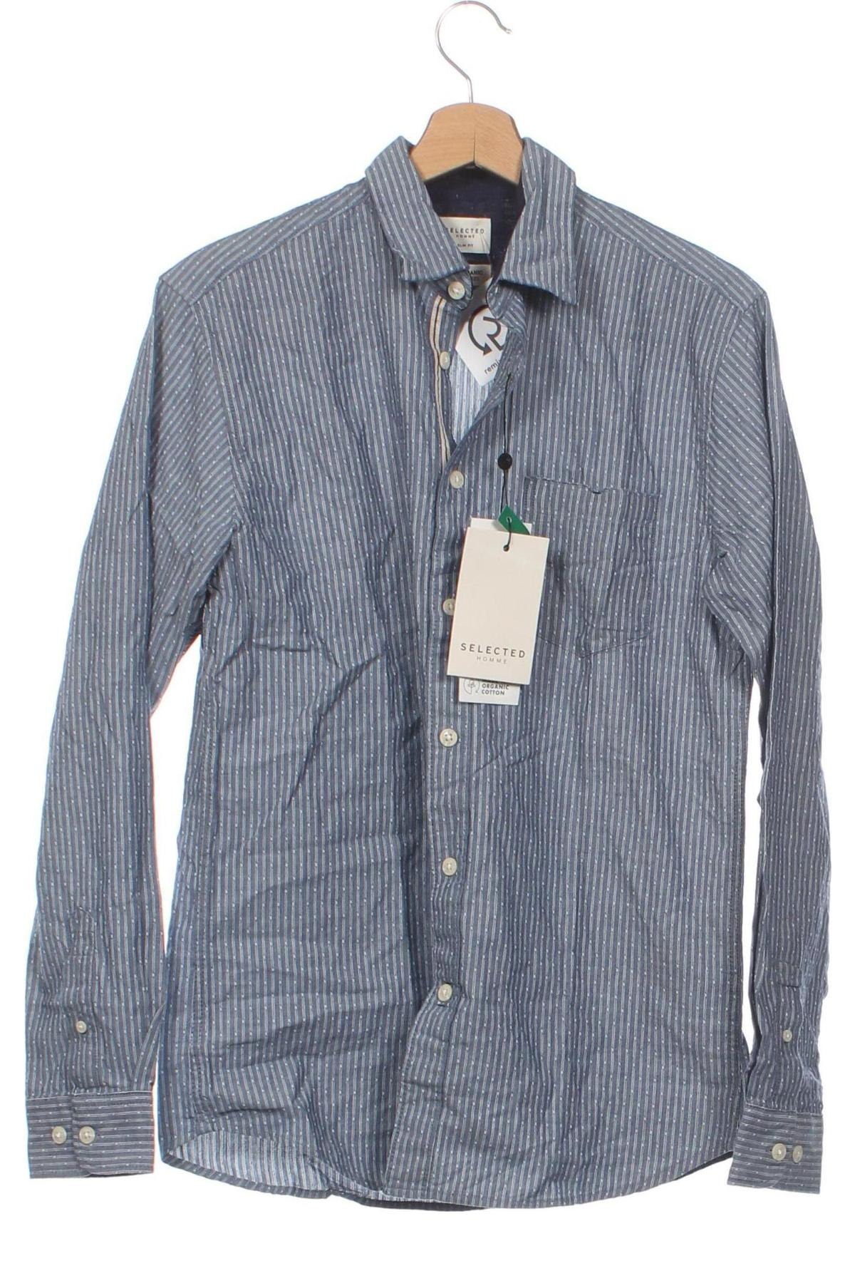 Ανδρικό πουκάμισο Selected Homme, Μέγεθος S, Χρώμα Μπλέ, Τιμή 6,34 €