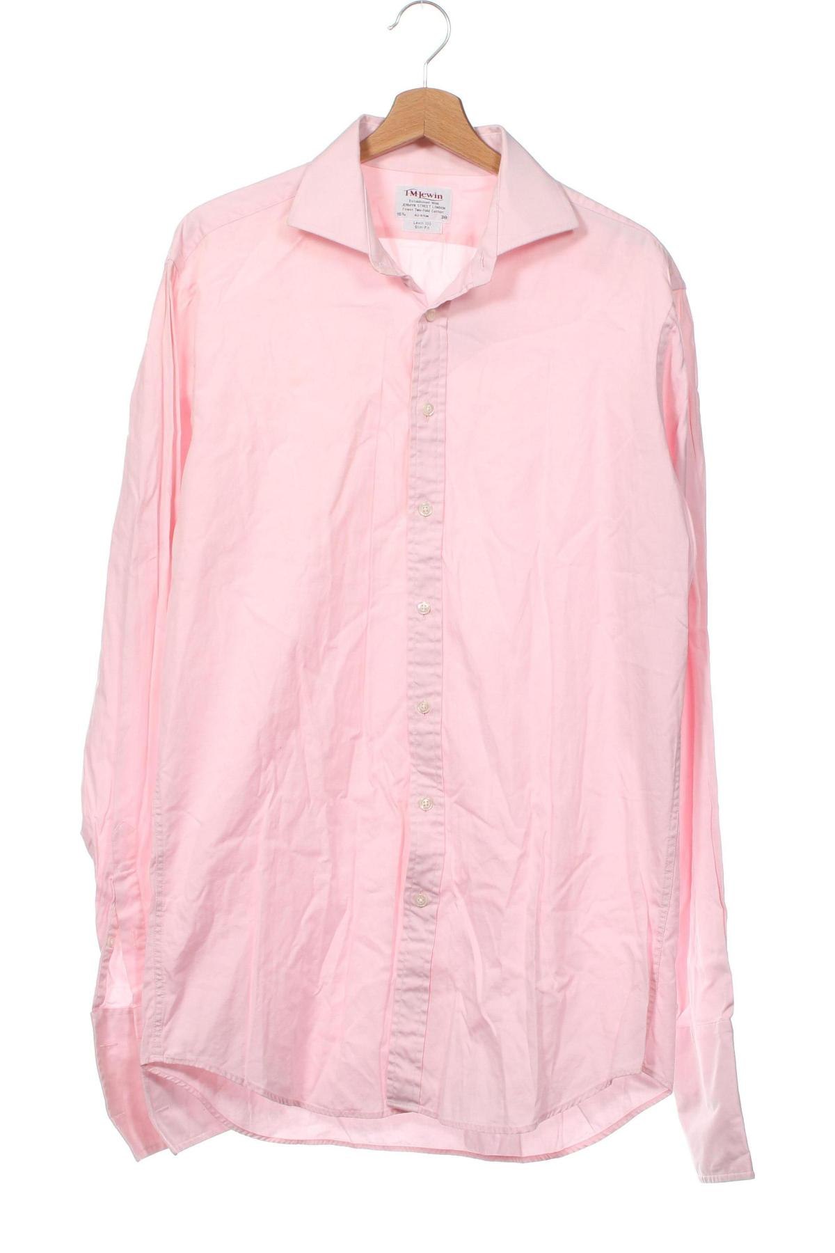 Мъжка риза T.M.Lewin, Размер L, Цвят Розов, Цена 20,28 лв.