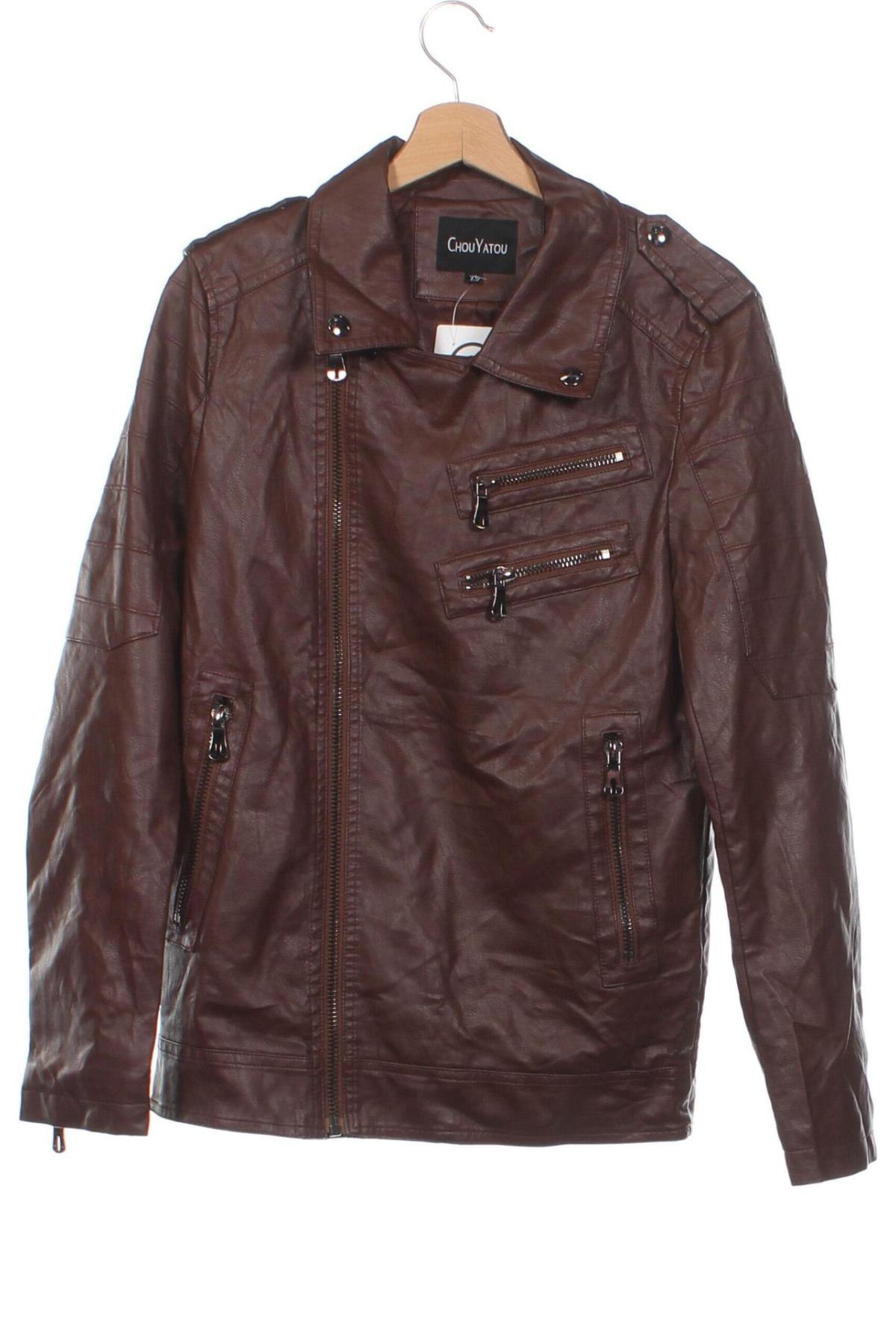 Pánska kožená bunda , Veľkosť XS, Farba Hnedá, Cena  9,45 €