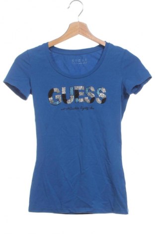 Damski T-shirt Guess, Rozmiar XS, Kolor Niebieski, Cena 73,56 zł