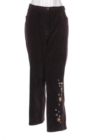 Pantaloni de velvet de femei Canda, Mărime XXL, Culoare Maro, Preț 94,99 Lei