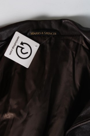 Γυναικείο δερμάτινο μπουφάν Marks & Spencer, Μέγεθος L, Χρώμα Καφέ, Τιμή 73,15 €