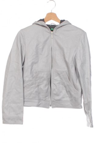 Damen Lederjacke United Colors Of Benetton, Größe XS, Farbe Grau, Preis 124,99 €