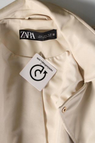 Γυναικείο δερμάτινο μπουφάν Zara, Μέγεθος M, Χρώμα  Μπέζ, Τιμή 22,00 €