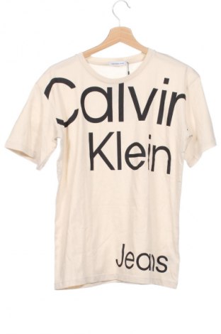 Детска тениска Calvin Klein Jeans, Размер 13-14y/ 164-168 см, Цвят Бежов, Цена 32,99 лв.