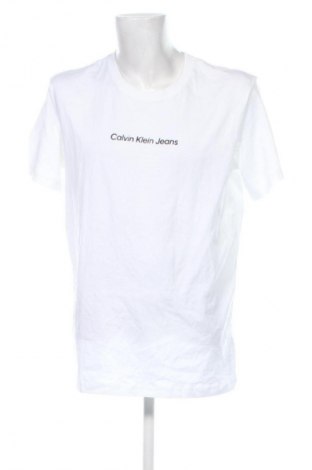 Herren T-Shirt Calvin Klein Jeans, Größe XXL, Farbe Weiß, Preis 51,99 €