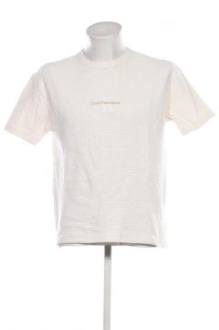 Tricou de bărbați Calvin Klein Jeans, Mărime M, Culoare Ecru, Preț 267,99 Lei