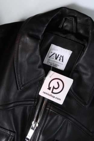 Ανδρικό δερμάτινο μπουφάν Zara, Μέγεθος L, Χρώμα Μαύρο, Τιμή 26,99 €