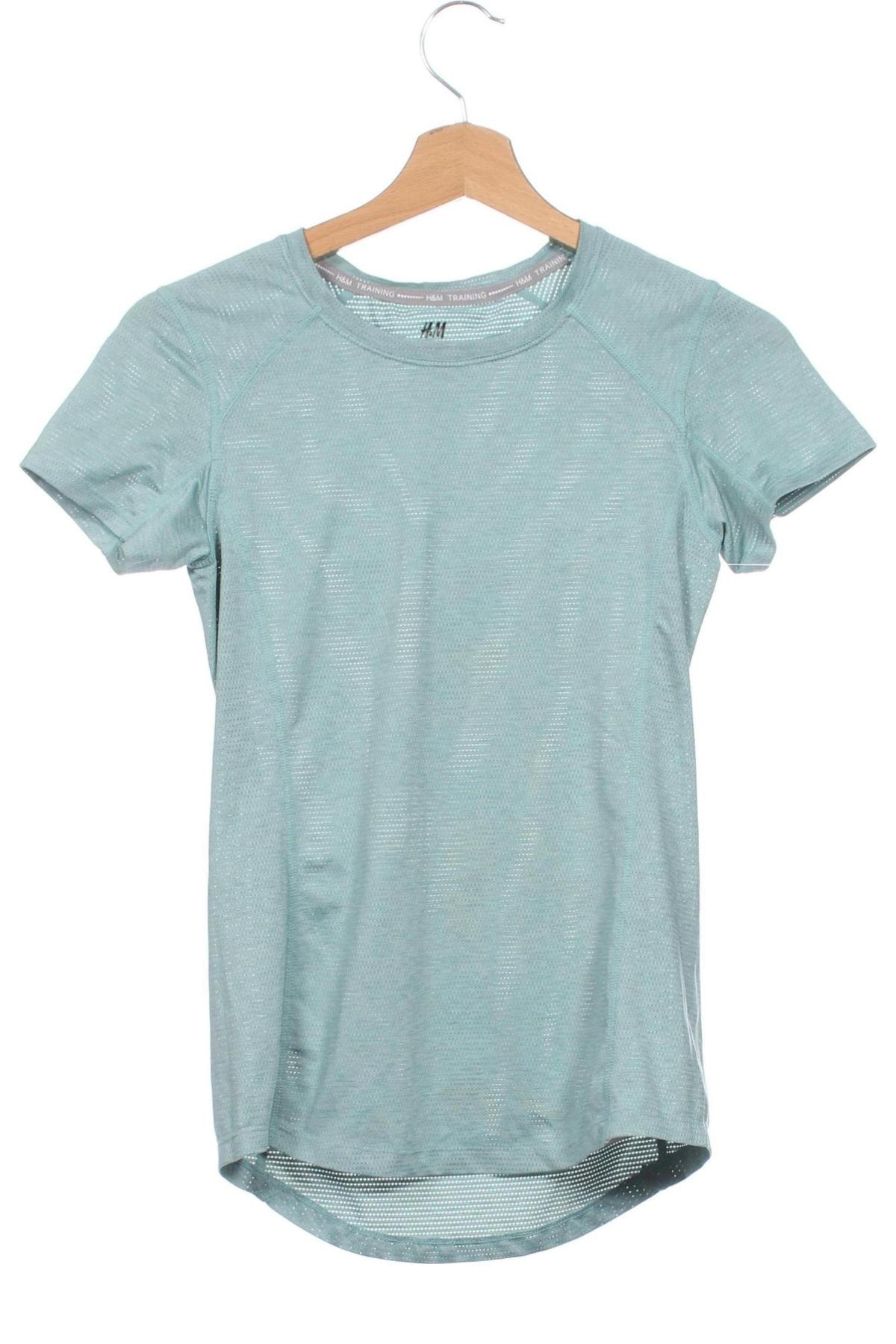 Γυναικείο t-shirt H&M Sport, Μέγεθος XS, Χρώμα Πράσινο, Τιμή 11,44 €