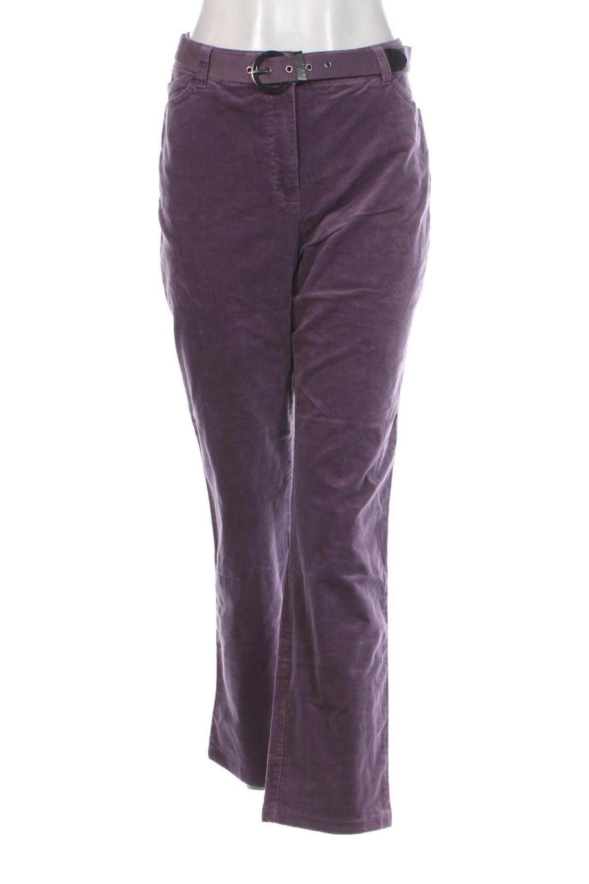 Pantaloni de velvet de femei Canda, Mărime L, Culoare Mov, Preț 94,99 Lei