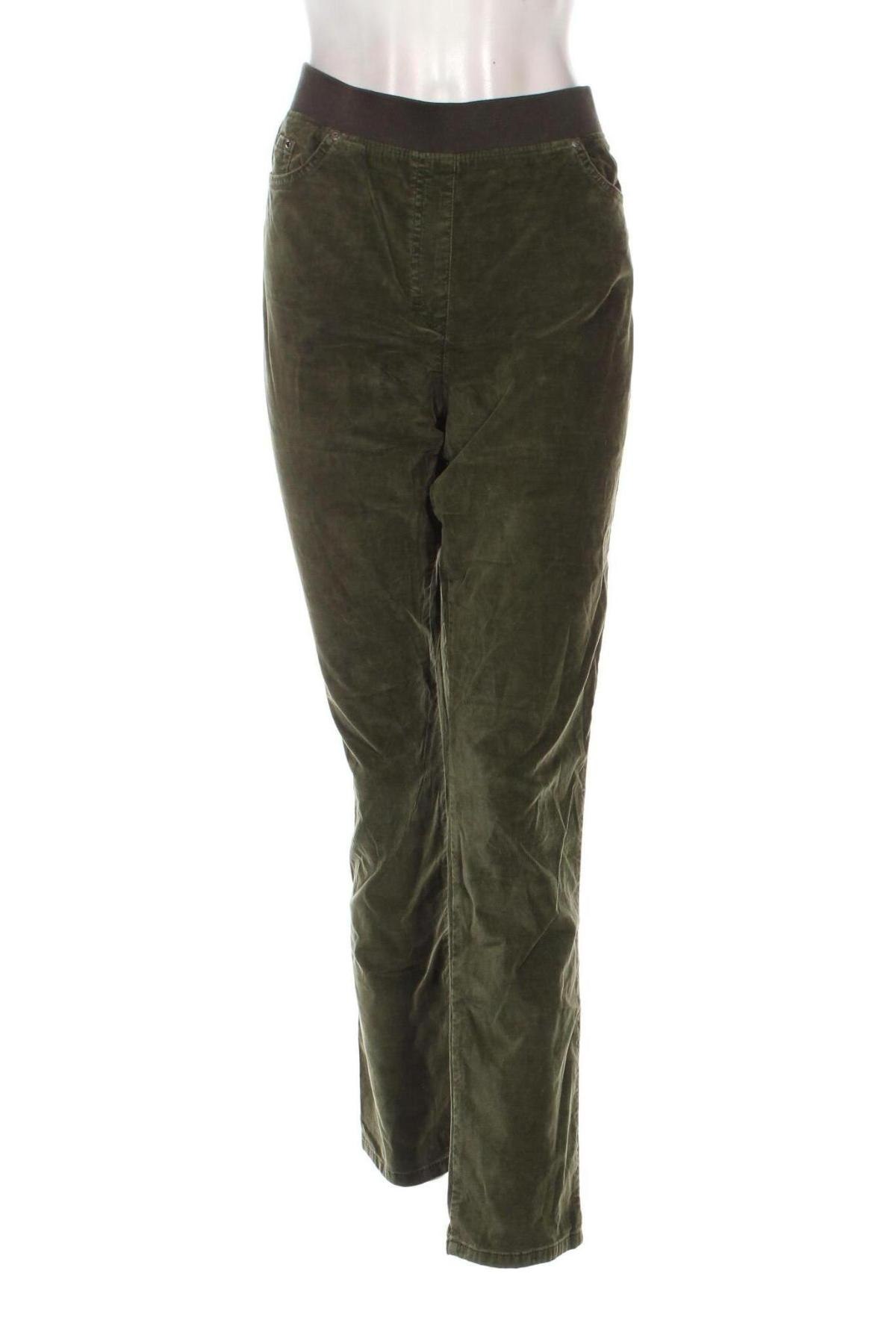 Pantaloni de velvet de femei Raphaela By Brax, Mărime L, Culoare Verde, Preț 95,99 Lei