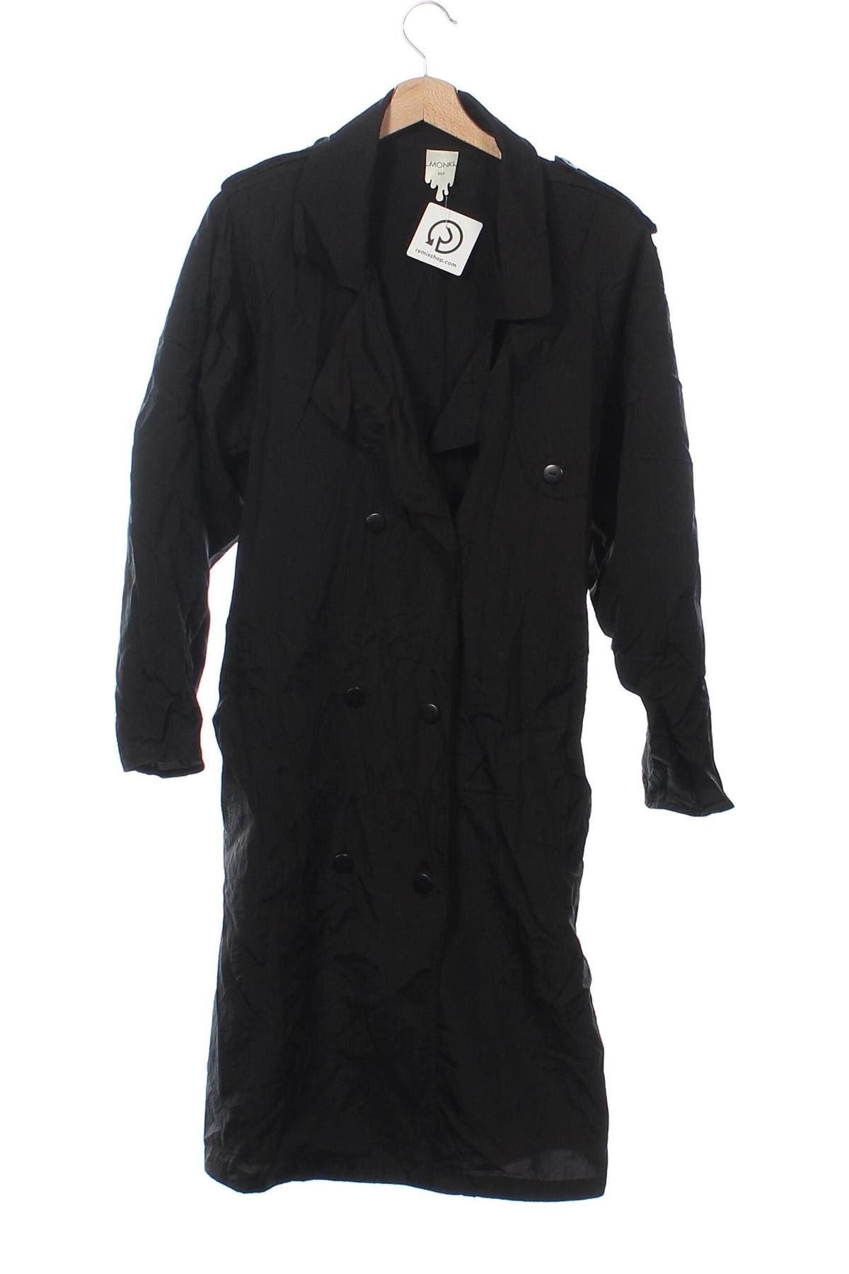 Damen Trench Coat Monki, Größe XS, Farbe Schwarz, Preis € 32,00