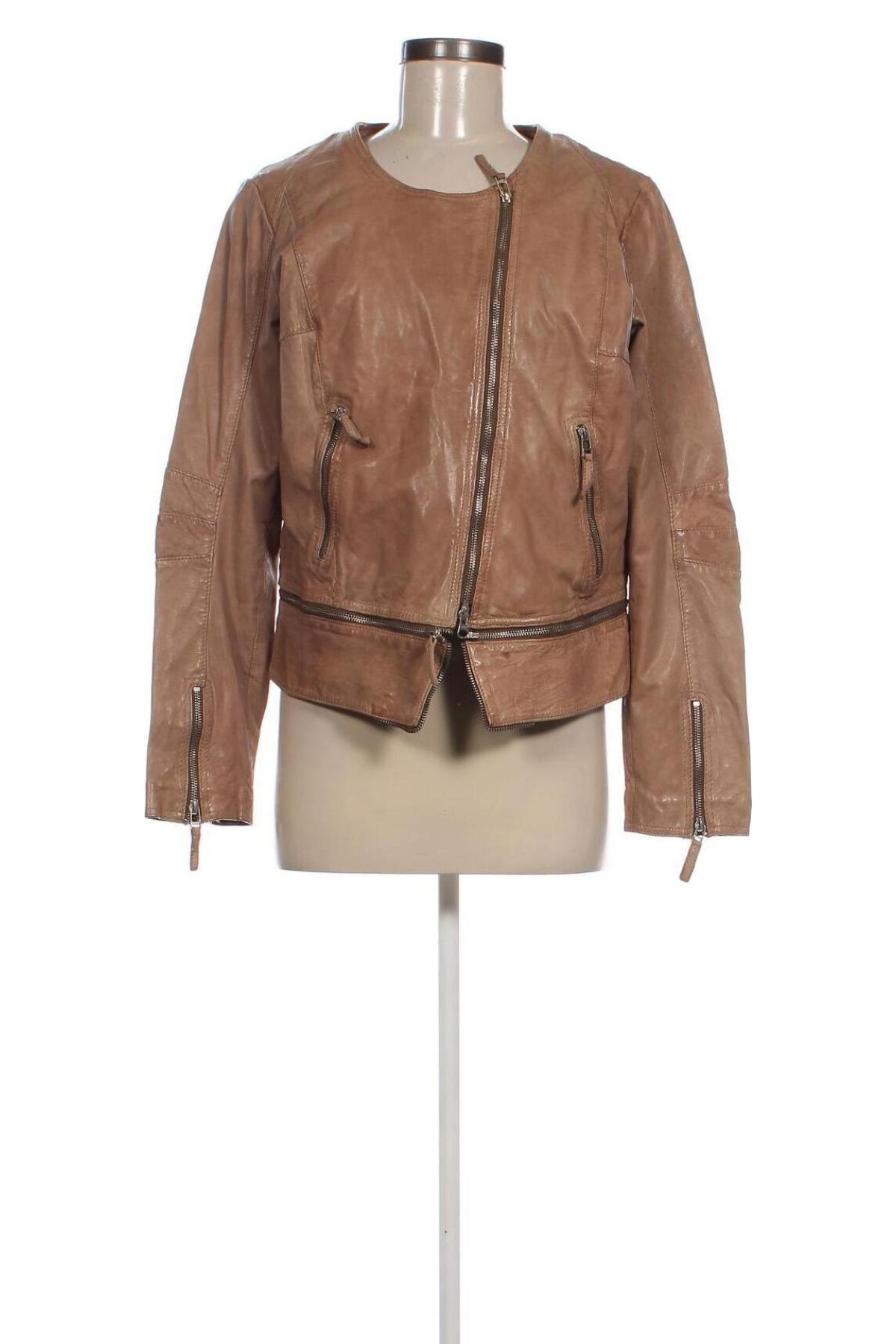 Damen Lederjacke, Größe XXL, Farbe Beige, Preis 49,62 €