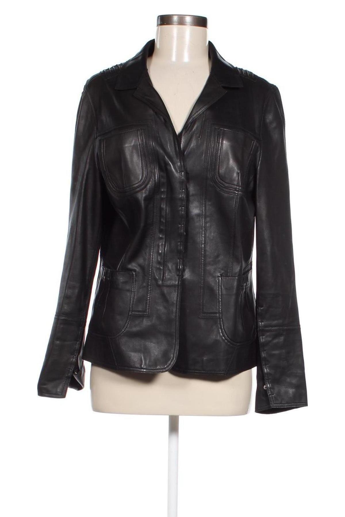 Damen Lederjacke, Größe L, Farbe Schwarz, Preis 34,99 €