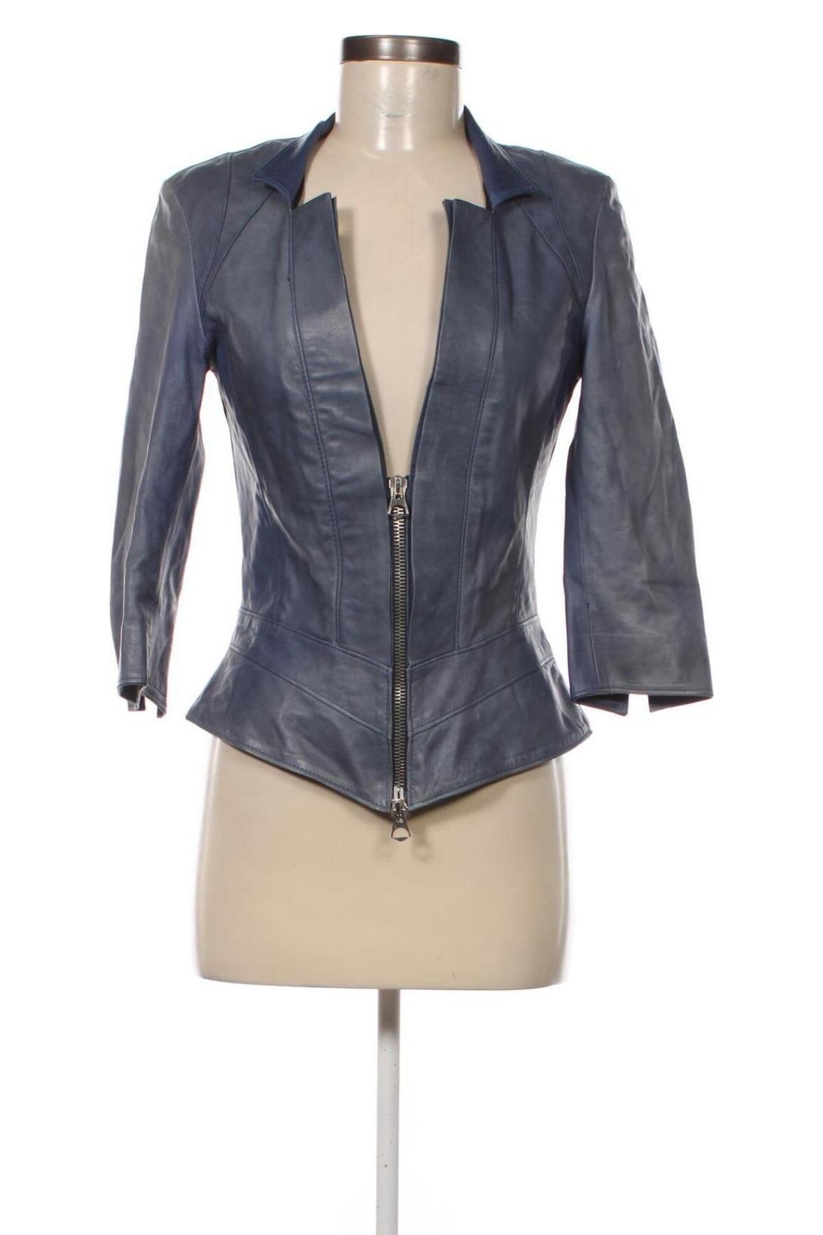 Damen Lederjacke, Größe M, Farbe Blau, Preis € 67,99