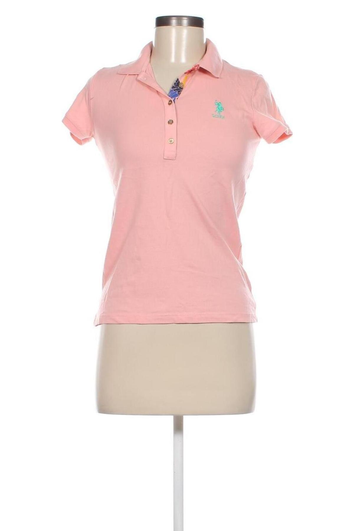 Γυναικείο t-shirt U.S. Polo Assn., Μέγεθος S, Χρώμα Ρόζ , Τιμή 20,97 €