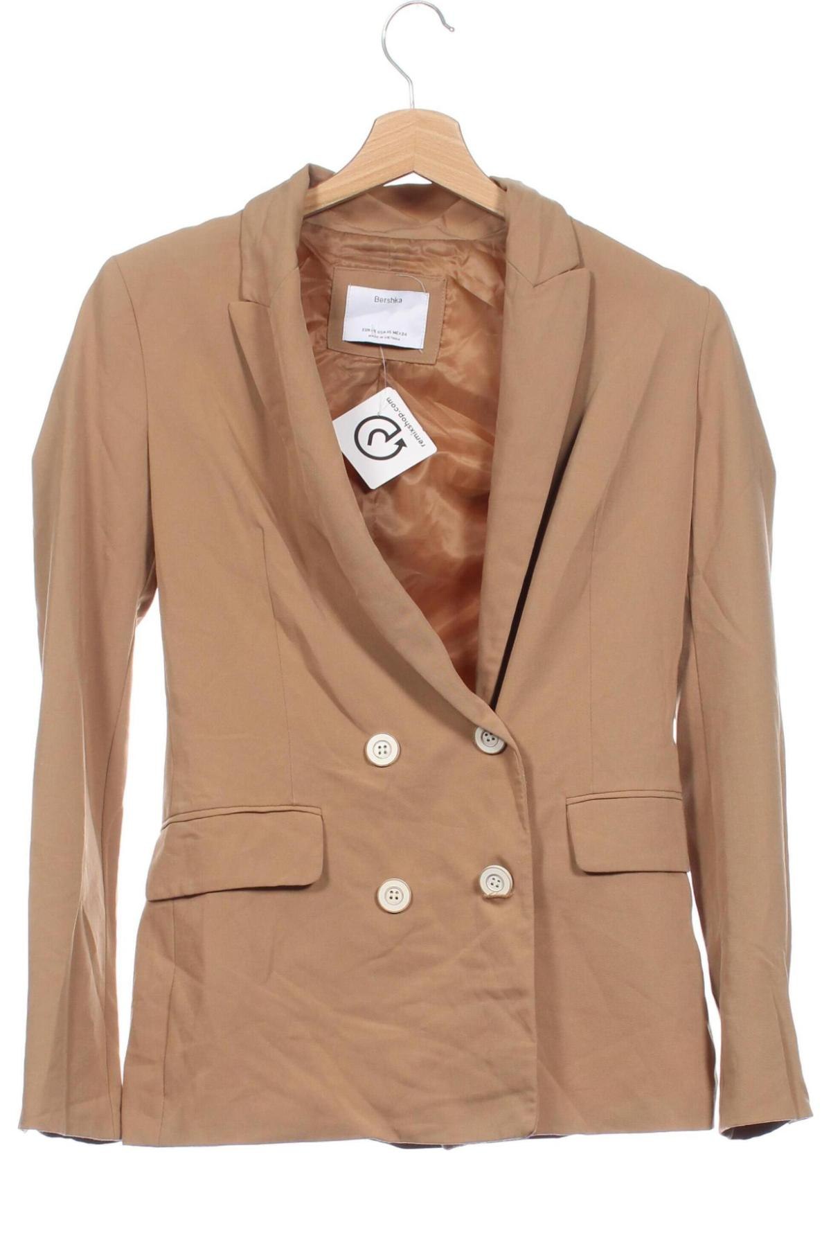 Damen Blazer Bershka, Größe XS, Farbe Beige, Preis 14,99 €