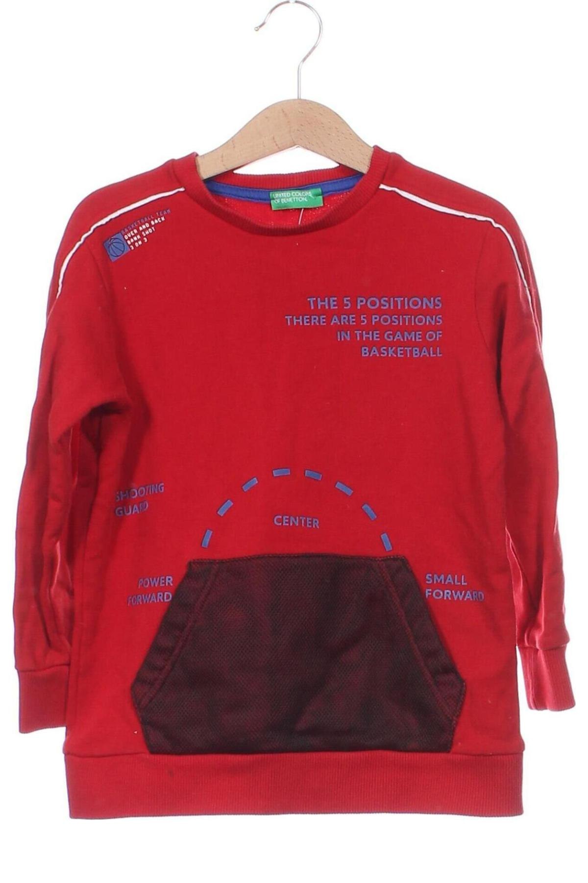 Παιδική μπλούζα United Colors Of Benetton, Μέγεθος 4-5y/ 110-116 εκ., Χρώμα Κόκκινο, Τιμή 11,76 €