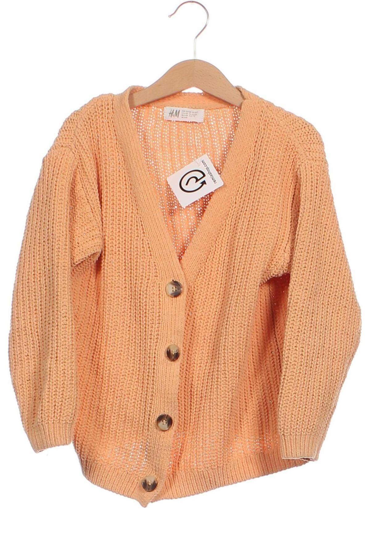 Kinder Strickjacke H&M, Größe 6-7y/ 122-128 cm, Farbe Orange, Preis € 6,99