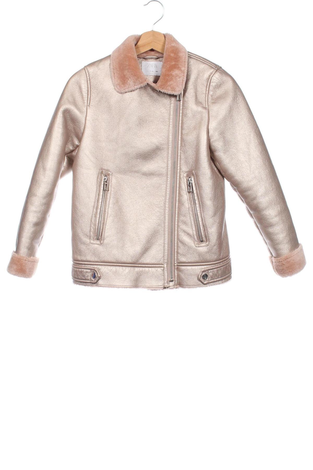 Kinderjacke Zara, Größe 11-12y/ 152-158 cm, Farbe Golden, Preis 12,99 €