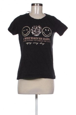 Γυναικείο t-shirt Smiley World, Μέγεθος S, Χρώμα Μαύρο, Τιμή 9,00 €