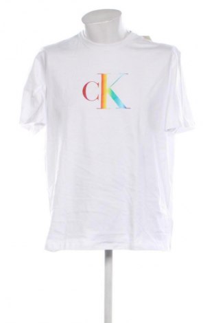 Tricou de bărbați Calvin Klein Jeans, Mărime L, Culoare Alb, Preț 265,99 Lei