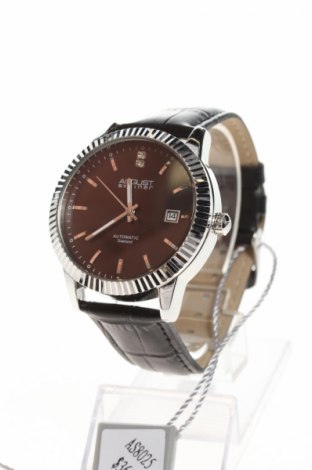 Часовник August Steiner, Цвят Черен, Метал, естествена кожа, Цена 158,47 лв.