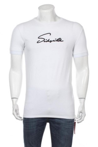 Мъжка тениска SikSilk, Размер S, Цвят Бял, 95% памук, 5% еластан, Цена 64,00 лв.