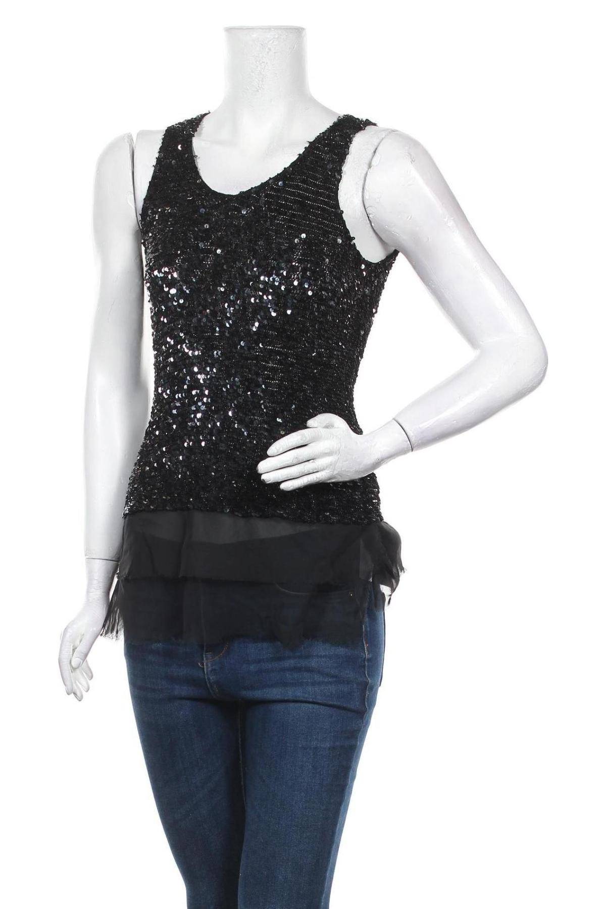 Γυναικείο αμάνικο μπλουζάκι, Μέγεθος S, Χρώμα Μαύρο, Πολυεστέρας, Τιμή 8,18 €